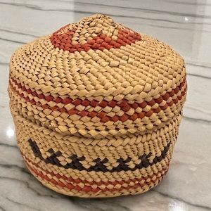 Vintage Nootka Grass Basket